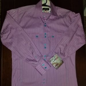 Bertigo Contrast Cuff Men's Dress Shirt